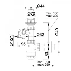 Сифон для умывальника STY-531-1
