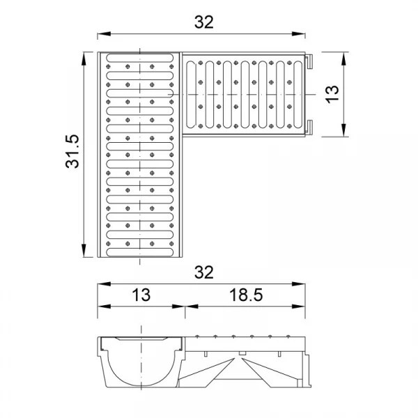 Дренажный канал с решеткой STY-903