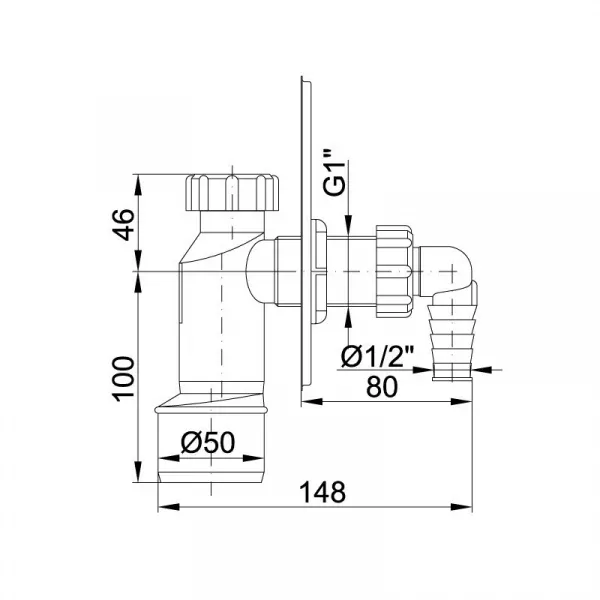 Сифон для стиральной машины STY-510-K