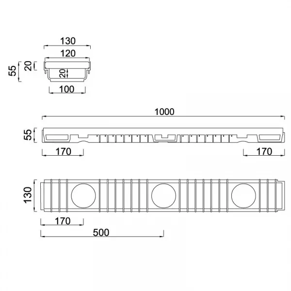 Дренажный канал с решеткой STY-904