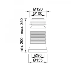 Соединитель для унитаза STY-530-F-R