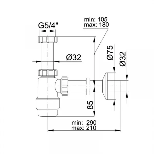 Сифон для умывальника STY-533-2