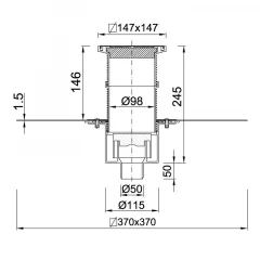 Сливной трап с решеткой STY-600-112-52
