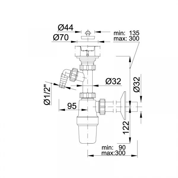 Сифон для умывальника STY-534-1