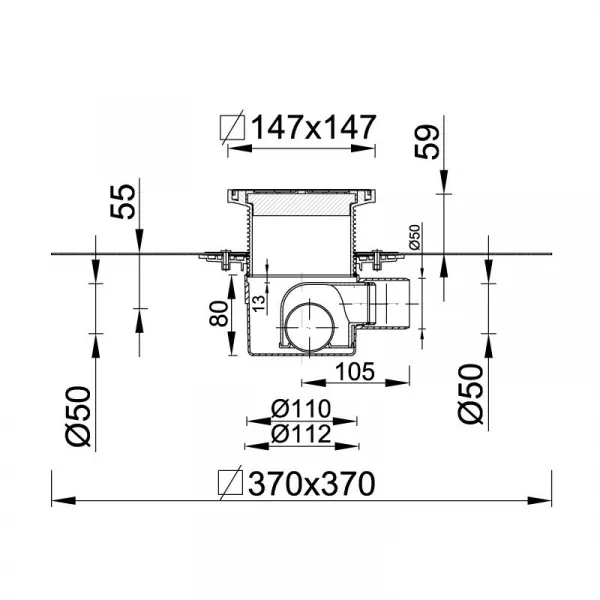 Сливной трап с решеткой STY-651-2