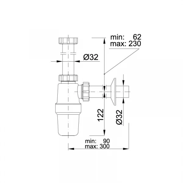 Сифон для умивальника STY-534-2