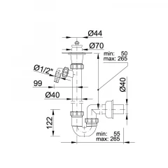 Сифон для моек STY-638-2-1