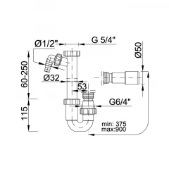 Сифон для моек STY-638-4-J