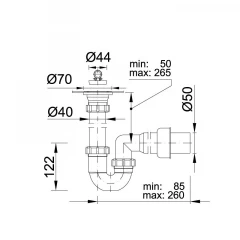 Сифон для моек STY-638-50-2