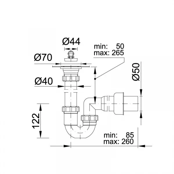 Сифон для моек STY-638-50-2
