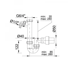 Сифон для моек STY-638-50-4