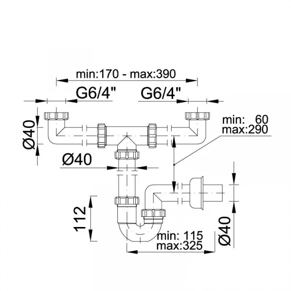 Сифон для моек STY-639-2