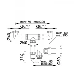 Сифон для моек STY-639-50-2