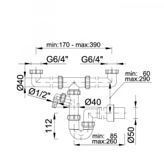 Сифон для моек STY-639-50-3