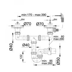 Сифон для моек STY-639-50-5