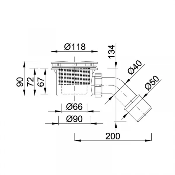 Сифон для душевого поддона STY-401-F