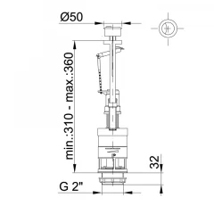 Сливной механизм для бачка унитаза STY-722