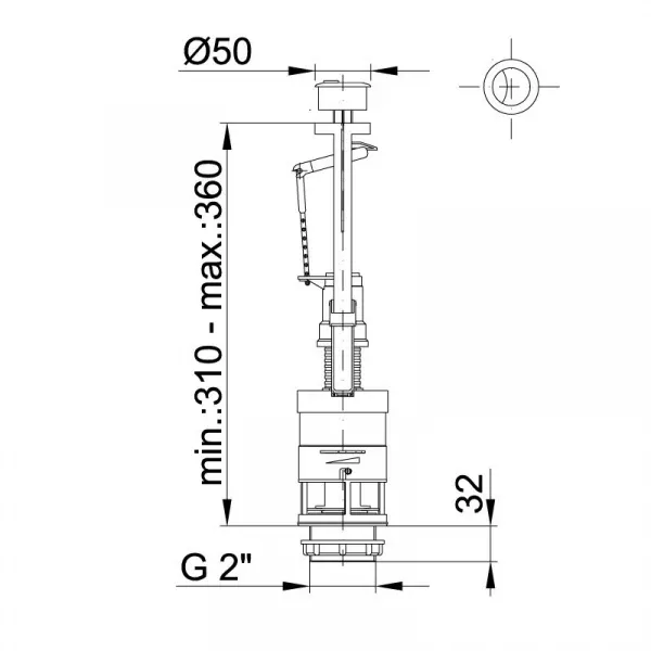 Сливной механизм для бачка унитаза STY-722