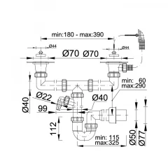 Сифон для моек STY-639-7