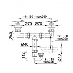 Сифон для моек STY-639-8