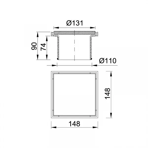 Насадка для сливного трапа с решеткой STY-505-GFFE