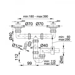 Сифон для моек STY-639-8-1