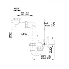 Сифон для моек STY-641-32-2