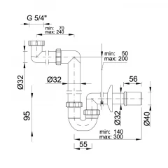 Сифон для моек STY-641-32-3